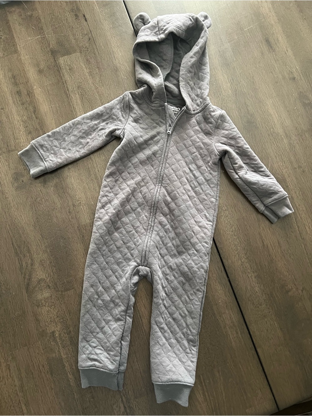 Carter's Quilted Hooded One-Piece in Gray